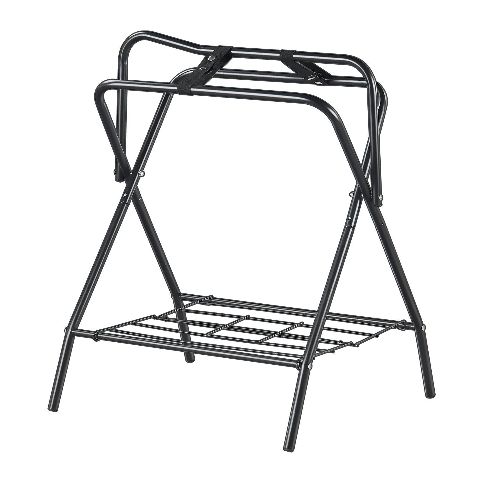 Alt View 5. VEVOR - Folding Saddle Rack, 28 x 19 x 37.5 in, Freestanding Horse Saddle Stand, Portable Horse Blanket Holder - Matte Black.