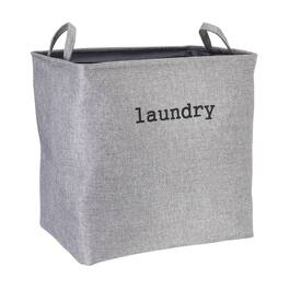 Unique Bargains - Laundry Hamper Collapsible with Handles, 16.5x13x16.5 Inch Foldable Storage for Clothes, Blankets, Bedroom, Bathroom - Gray