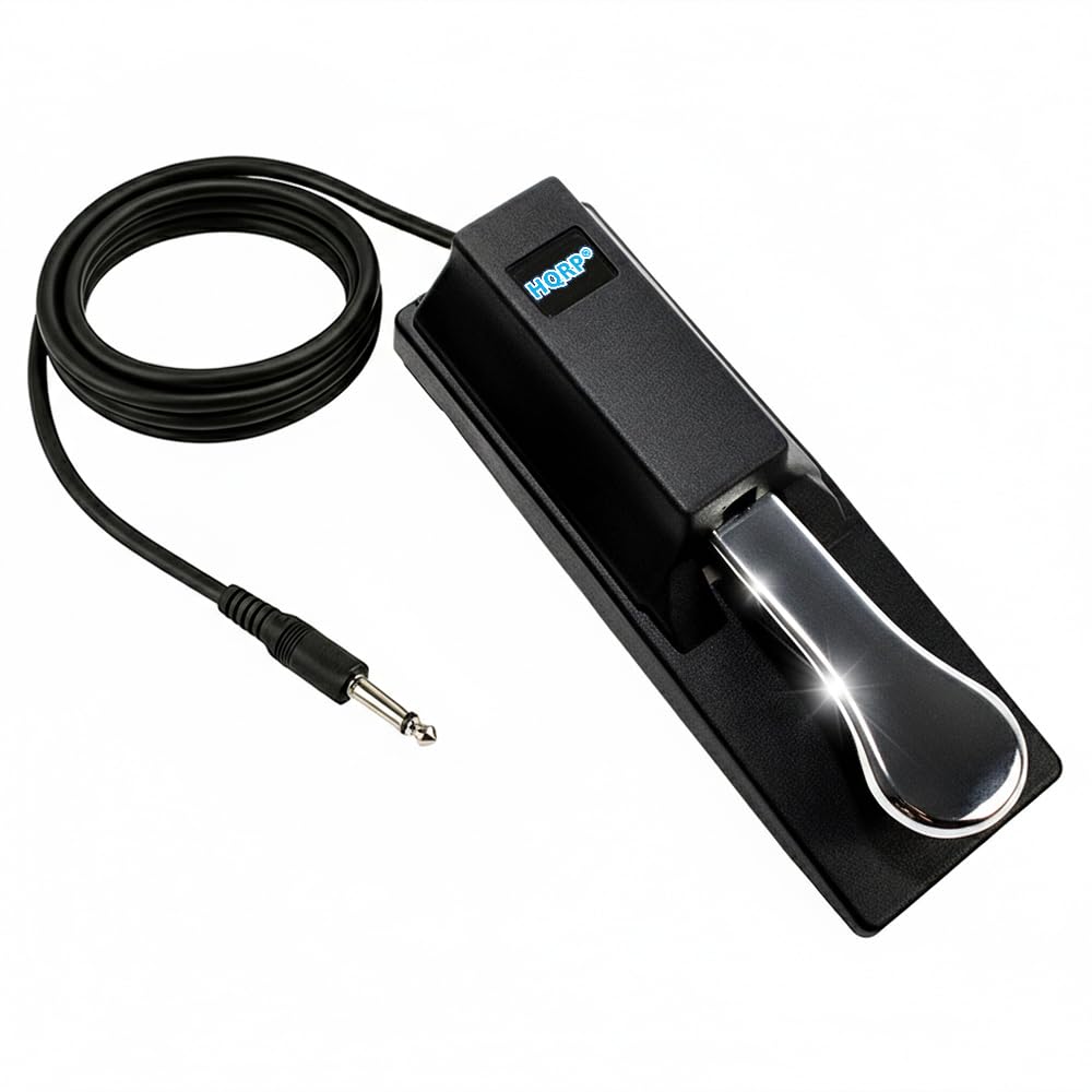 Front. HQRP - HQRP Sustain Pedal Piano Style 1/4" for Yamaha DGX EZ Piaggero NP PSR Keyboards.