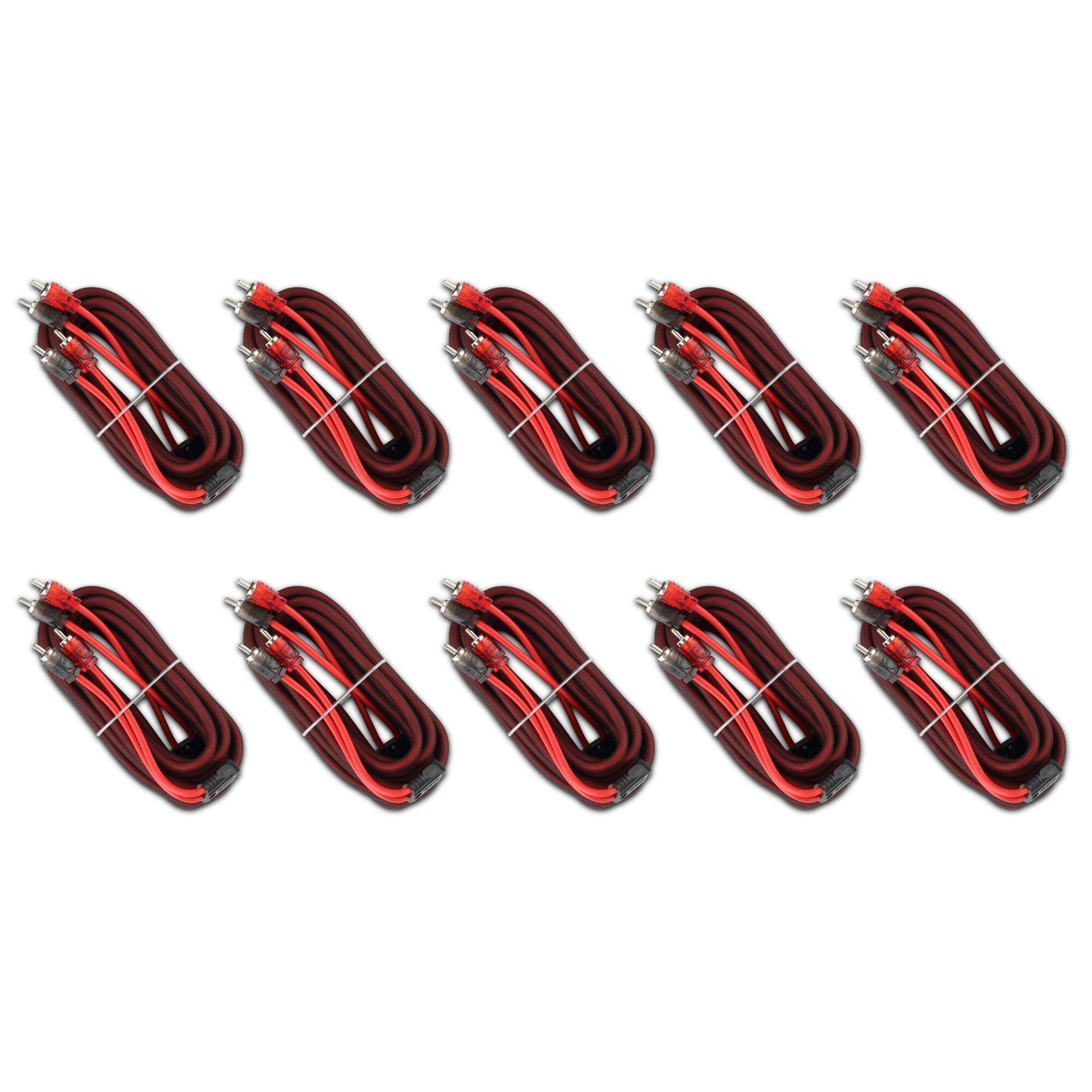 Front. DS18 Audio - Level 2 RCA Interconnect Cable, 16 ft (10-Pack).