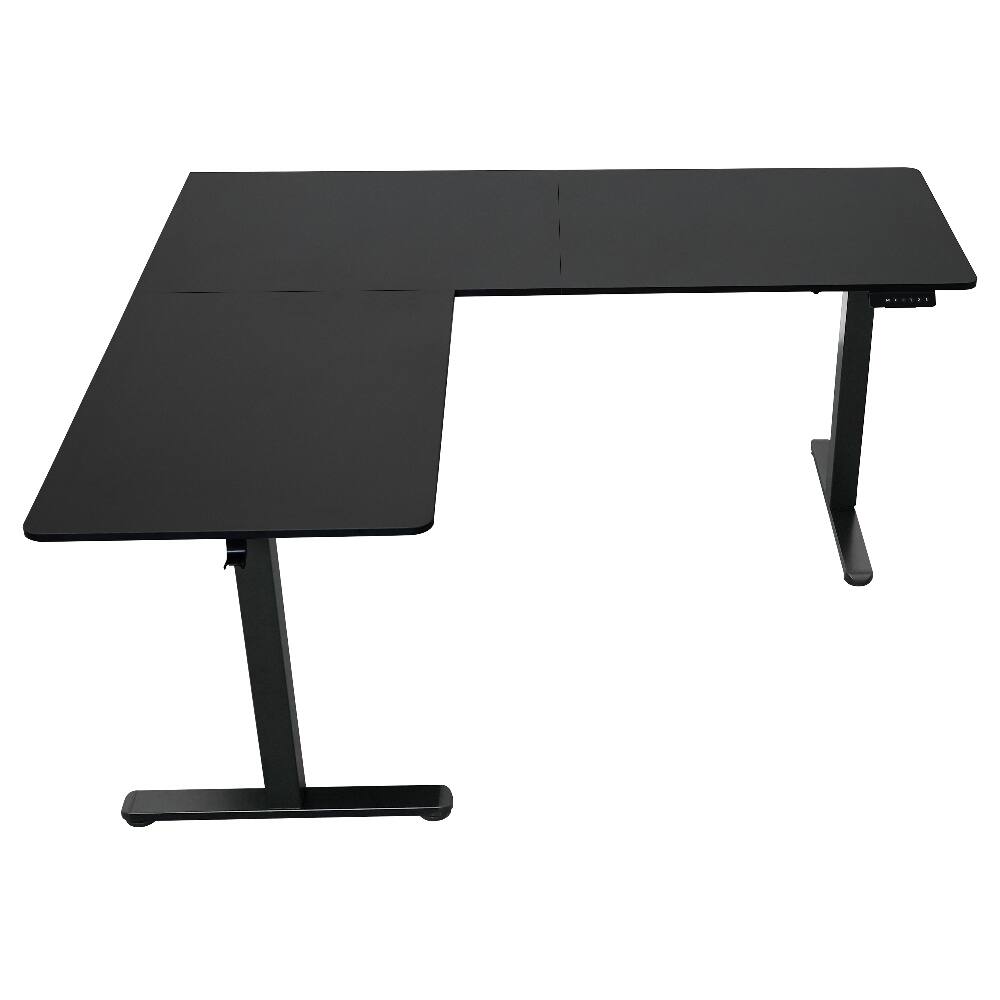 Alt View 9. Loheer - Loheer 63 Inch L-Shaped Electric Standing Desk Black Corner Sit to Stand Desk with 3 Memory Presets - Black.