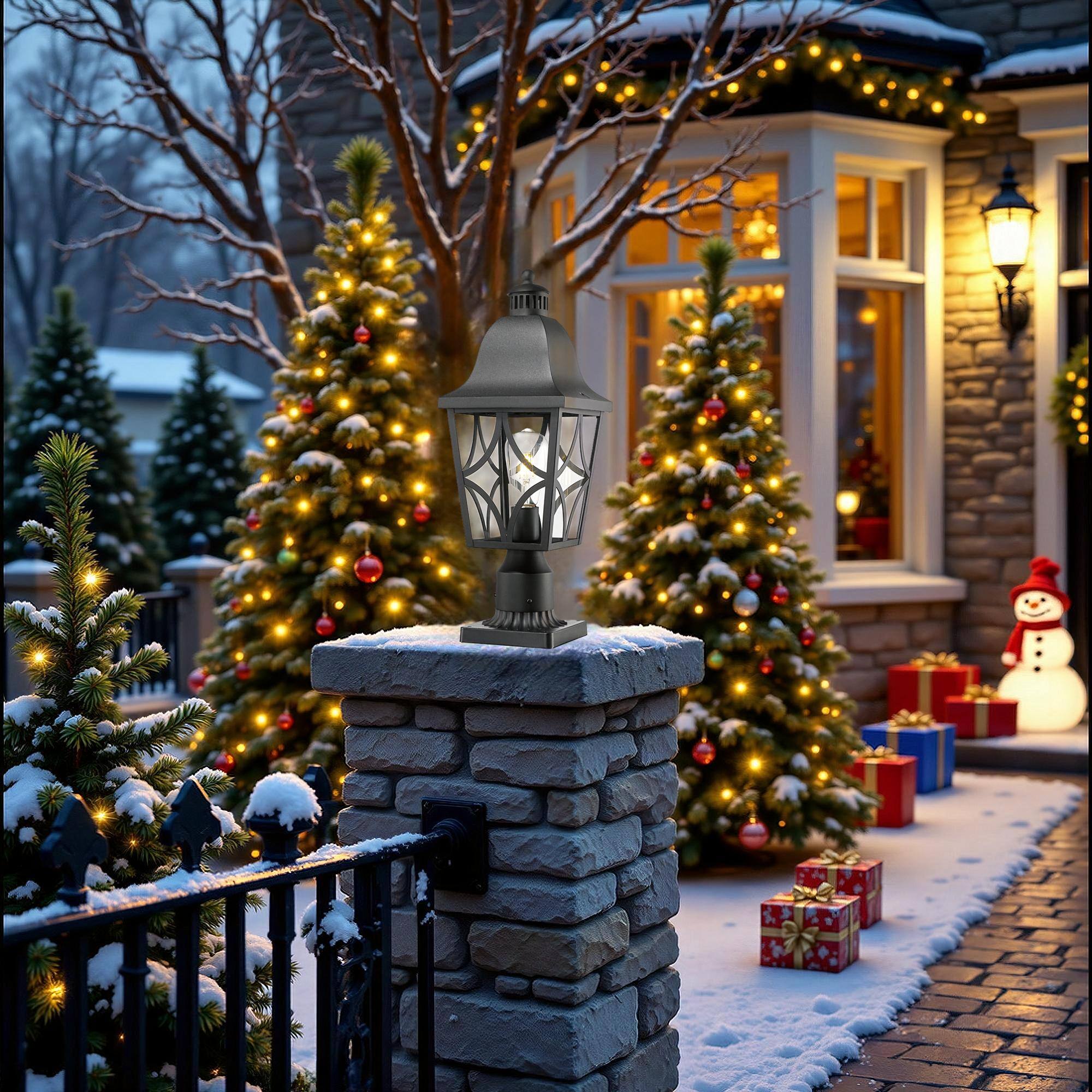 Alt View 1. APRILSOUL - Outdoor Post Lights Lamp Post Light Fixture Waterproof Aluminum Housing with Glass (1 pack) - Black.