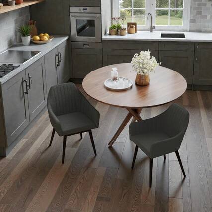 Front. Hivvago - Comfortable Accent Dining Chairs with Thickly Cushioned Seating and Back - Set of 2 - Black.