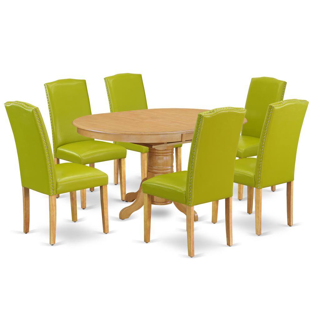 Back. East West Furniture - Dining Room Set Oak - Brown.