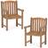 Front. Costway - 2 PCS Teak Wood Patio Dining Chair Outdoor Armchair with Slatted Seat & Solid Legs - Natural.