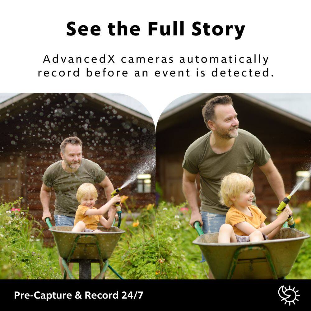 See the Full Story
AdvancedX cameras automatically record before an event is detected.
Pre-Capture & Record 24/7