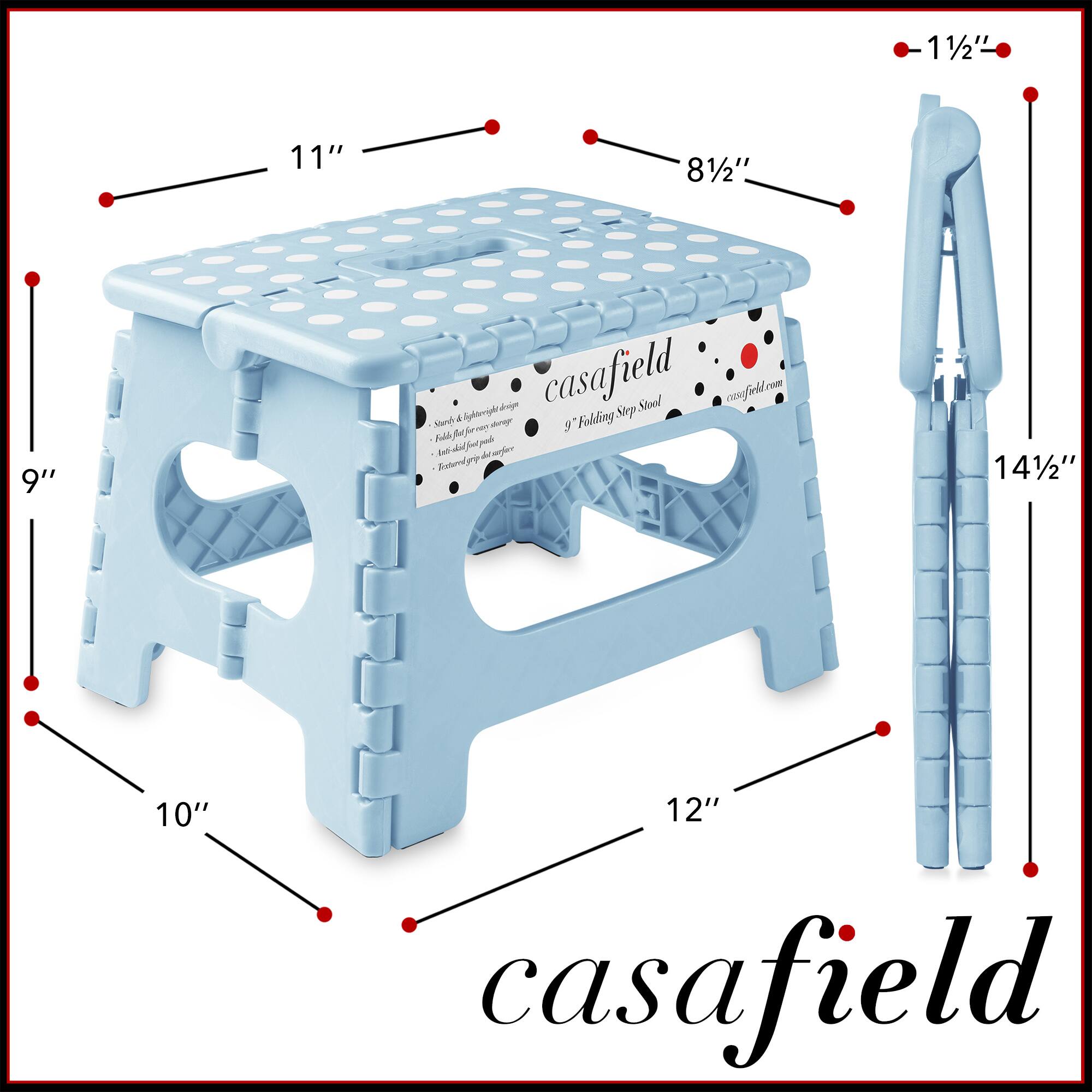 11" 8½" 9" 10" 12" 1½" 14½"  
casafield  
9" Folding Step Stool