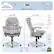 Left. Serta - Upholstered Back in Motion Health & Wellness Office Chair with Adjustable Arms - Fabric - Light Gray.
