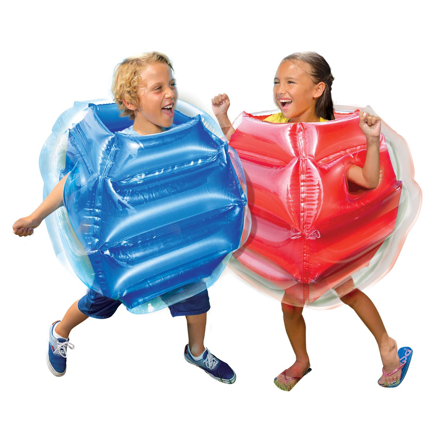 Left. Banzai - Banzai Bump N Bounce Body Bumpers in Red & Blue, 2 Bumpers - Bump & Bop Kids Toy.