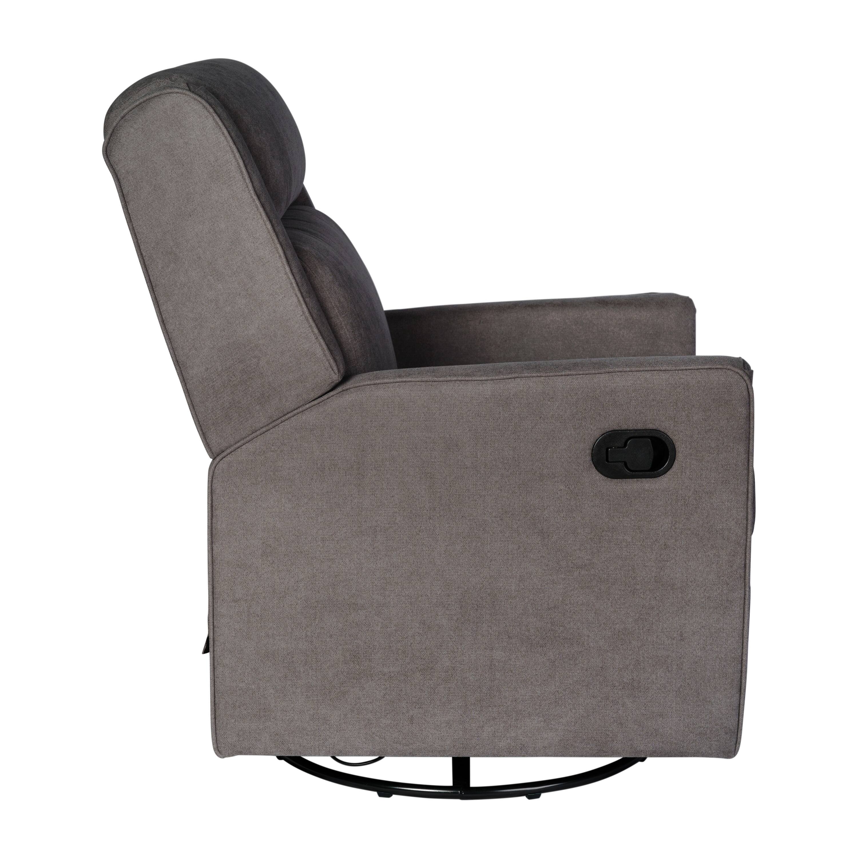 Alt View 8. Emma + Oliver - Mari Manual Glider Rocker Recliner with 360 Degree Swivel Perfect for Living Room, Bedroom, or Nursery - Dark Gray.
