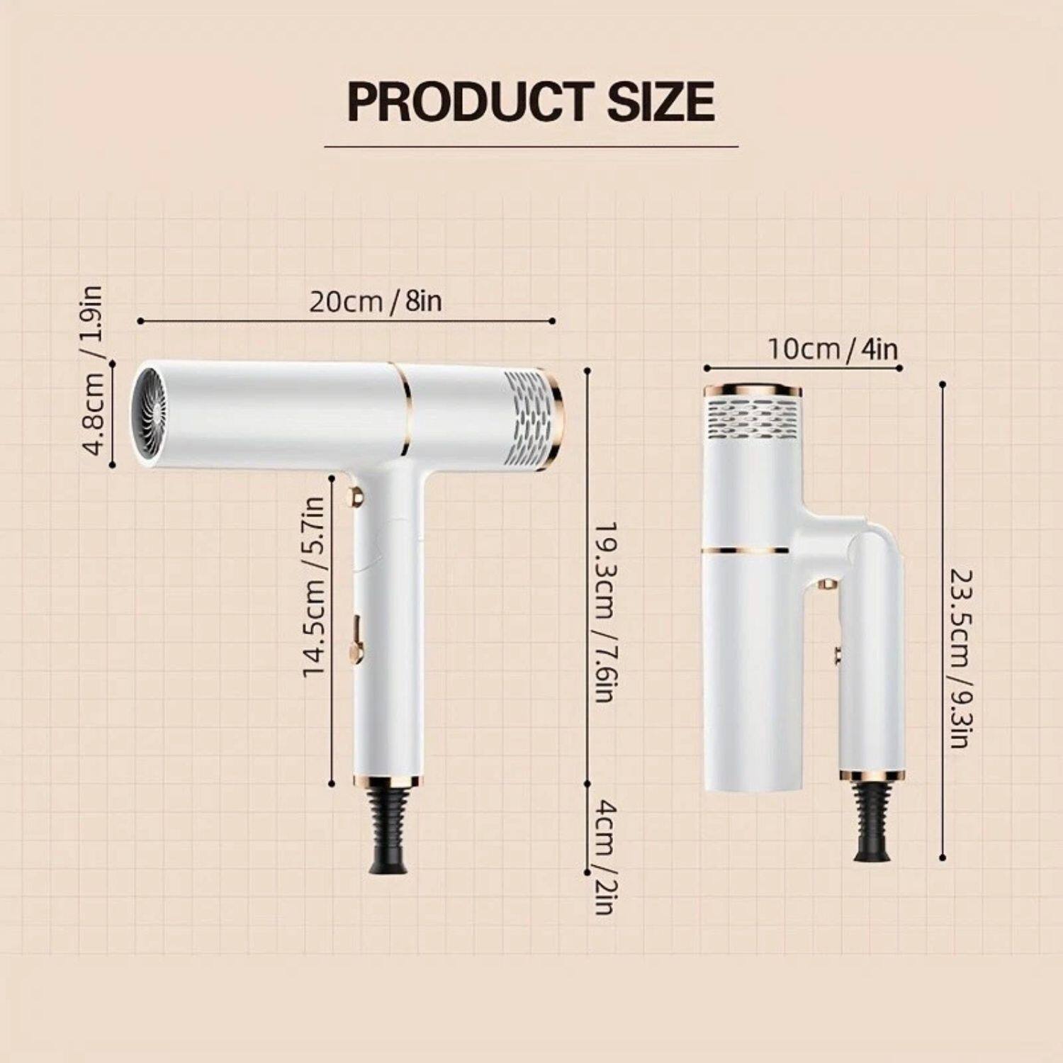 PRODUCT SIZE

- 20cm / 8in
- 14.5cm / 5.7in
- 19.3cm / 7.6in
- 4.8cm / 1.9in
- 10cm / 4in
- 23.5cm / 9.3in
- 4cm / 2in