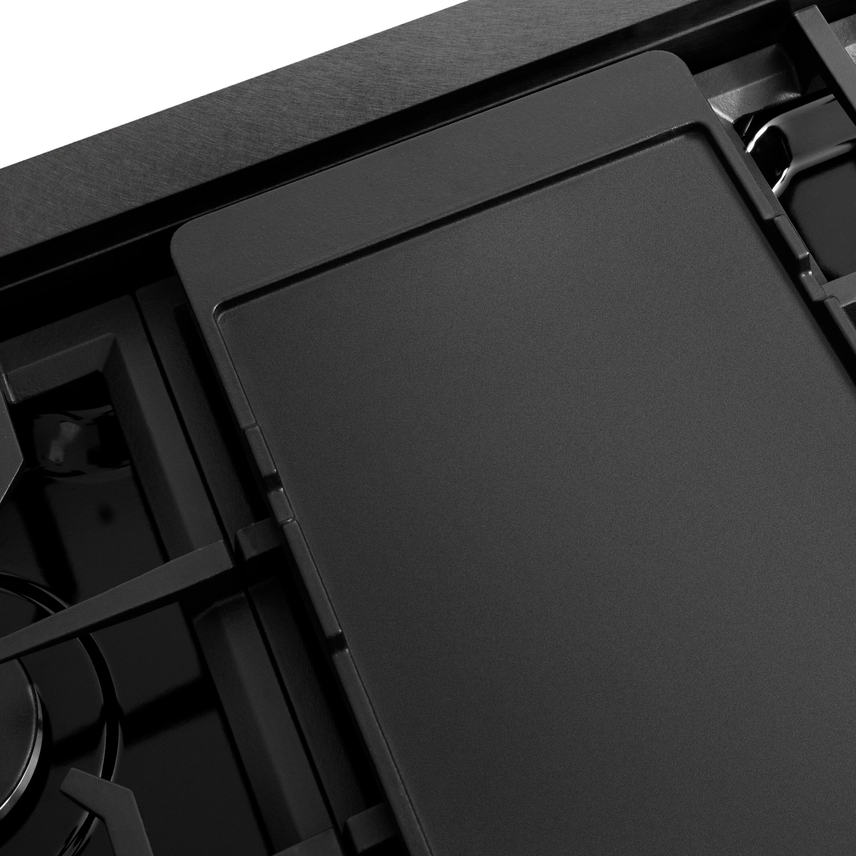 Back. ZLINE - ZLINE 48 in. Paramount Gas Rangetop with 8 Burners and Porcelain Cooktop in Black Satin Steel (SRTBS-48) - Black Satin Stainless Steel.