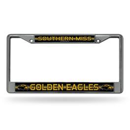 Rico Industries - Southern Miss Golden Eagles Sparkly Glitter Bling Look Chrome License Plate Frame - Multi