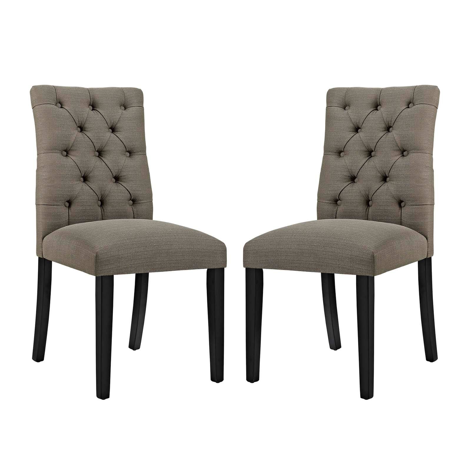 Angle. Modway - Duchess Fabric Dining Chair Set of 2 by Modway - Granite.