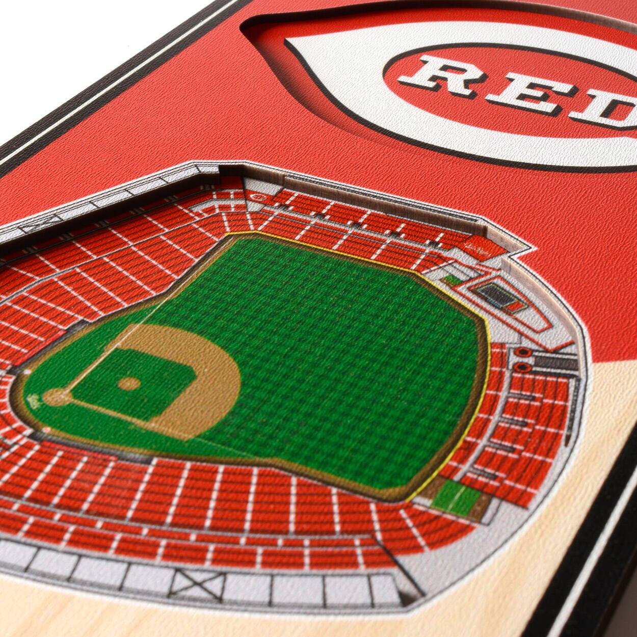 Alt View 1. YouTheFan - Cincinnati Reds 6'' x 19'' 3D StadiumView Banner - Multicolor.