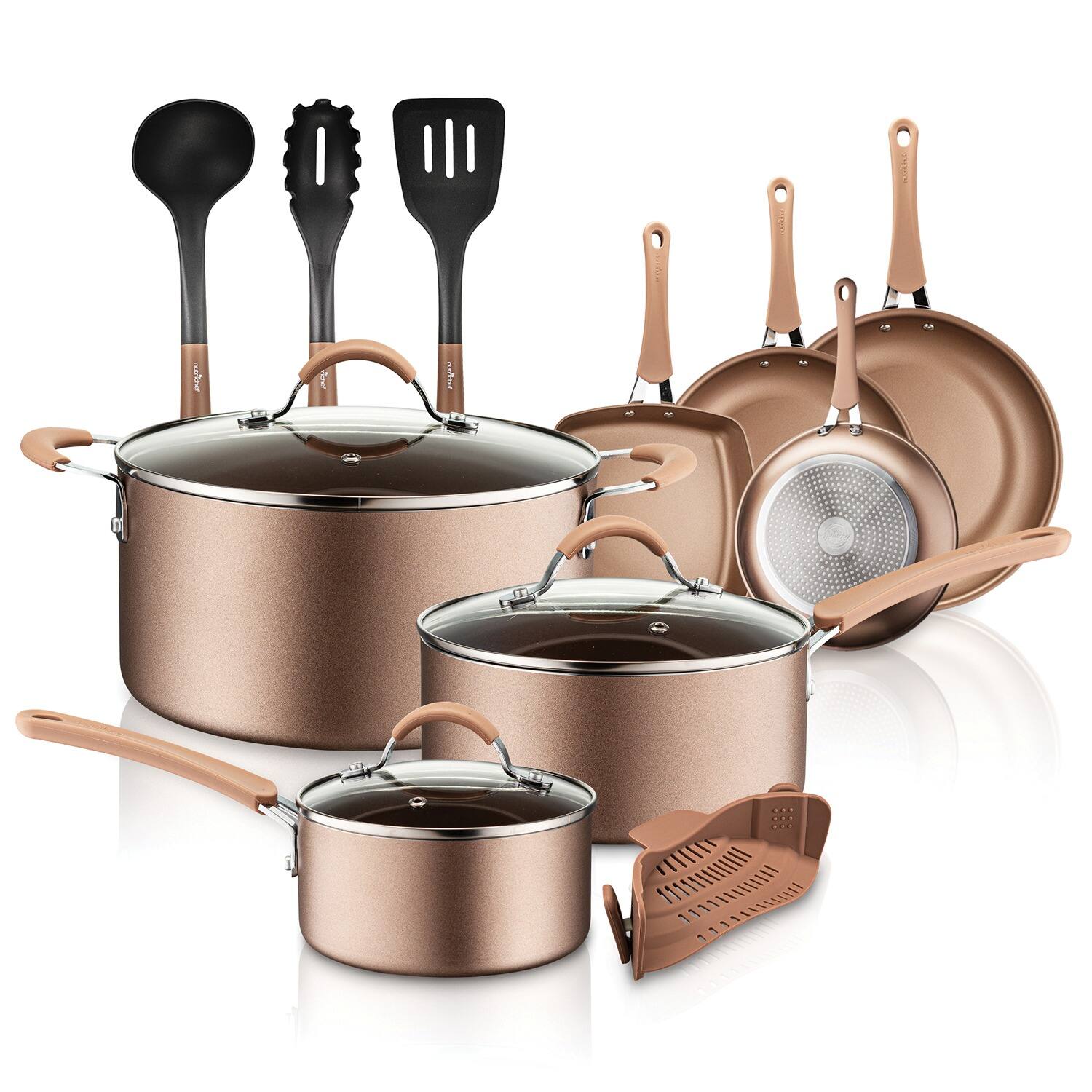 Alt View 4. NutriChef - NutriChef 14-Piece Nonstick Cookware - None.