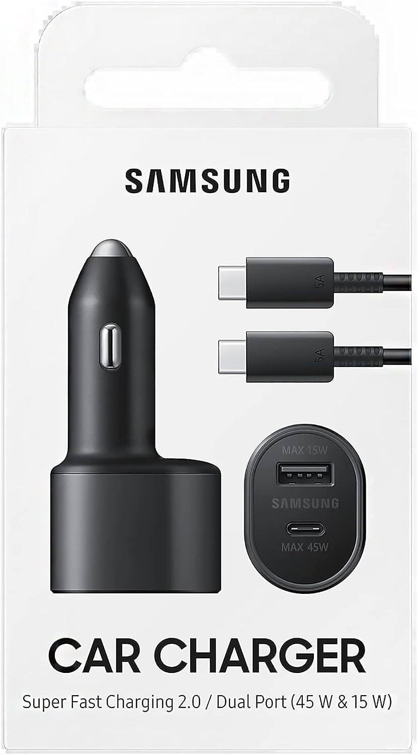 SAMSUNG  
CAR CHARGER  
Super Fast Charging 2.0 / Dual Port (45 W & 15 W)
