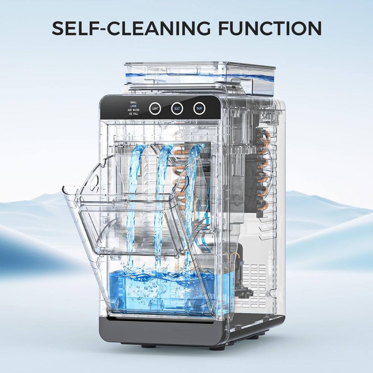 SELF-CLEANING FUNCTION

SMALL LARGE ADD WATER CE FULL
LIGHT
25
DV/OFF