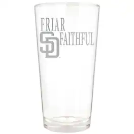 Great American Products - San Diego Padres Etched 16oz. Rally Cry Pint Glass - Multicolor