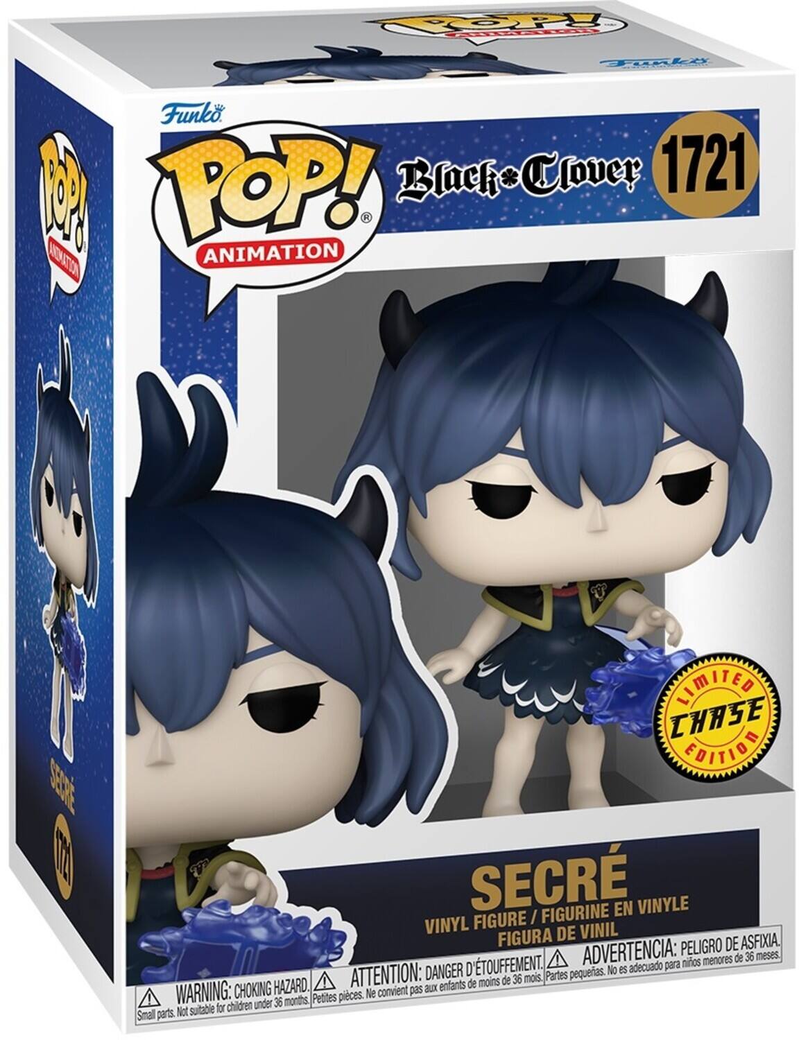 TOPy PRE Togke 4 Funko 1 POP! Black * Clover 1721 AONATION ANIMATION S8E I0l LIMITED CHASE EDITION SECR FIGURINE EN VINYLE FIGURE / VINYL DE VINIL FIGURA PELIGRO DE ASFIXIA. 'TOUFFEMENT. ADVERTENCIA: ninos menores de 36 meses. DANGER D ATTENTION: de 36 mois. Partes pequeas. HAZARD. enfants de moins WARNING: CHOKING No es adecuado para Small parts. Not suitable for children under 36 months. Petites pieces. No convient pas aux 36 months.