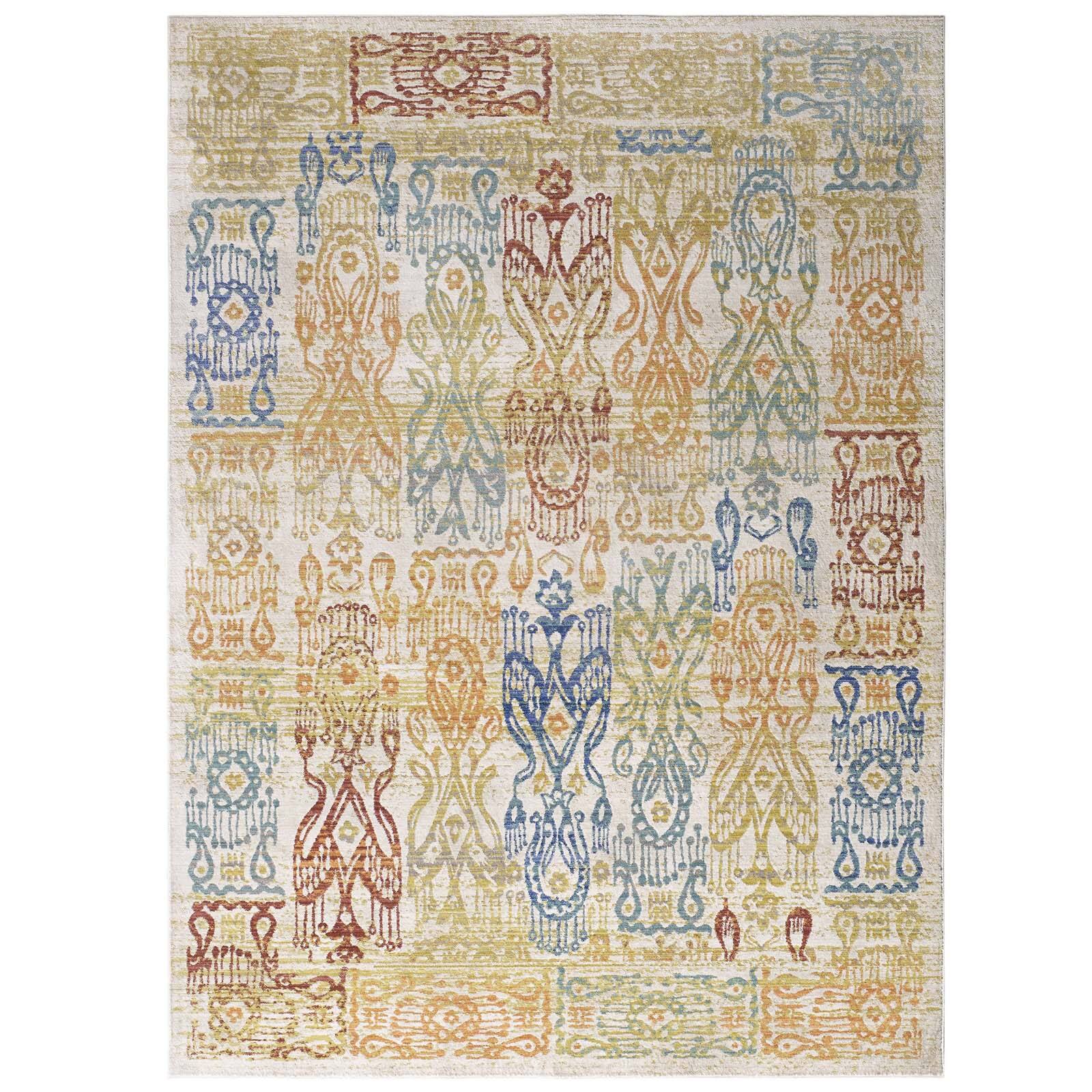 Angle. Modway - Solimar Distressed Southwestern Aztec Area Rug - Multicolored.