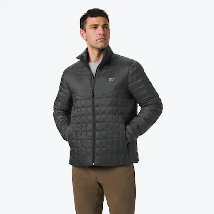 Front. Mobile Warming - Men's Outrider Heated Jacket - Dark Charcoal.