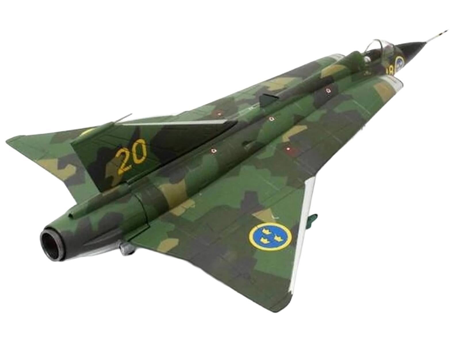 Alt View 1. Aviation 72 - Saab J35J Draken Fighter Aircraft "Splinter Camouflage Scheme" (1972) Swedish Air Force 1/72 Model by Aviation 72.