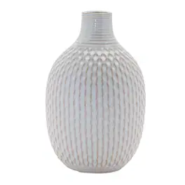 BreeBe - Notched Ceramic Bottle Vase (Set of 4) - Gray