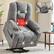 Front. Kadyn - Power Lift Recliner Chair, Massage & Heat, Dual USB Ports, Cup Holders, 155° Recline, Light Gray - Gray.