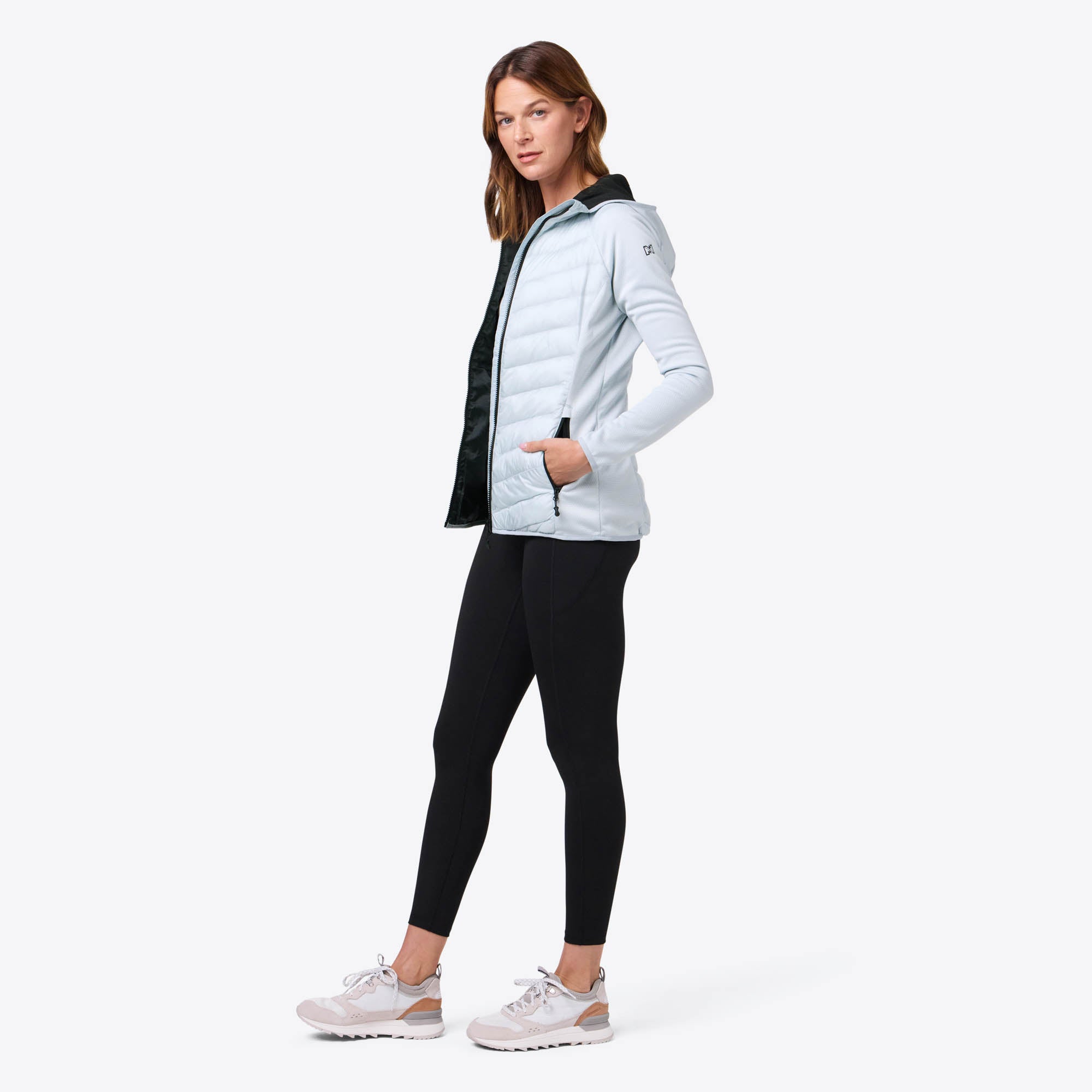 Alt View 2. Mobile Warming - Women's Ventani Hybrid Heated Jacket - Crystal Blue.