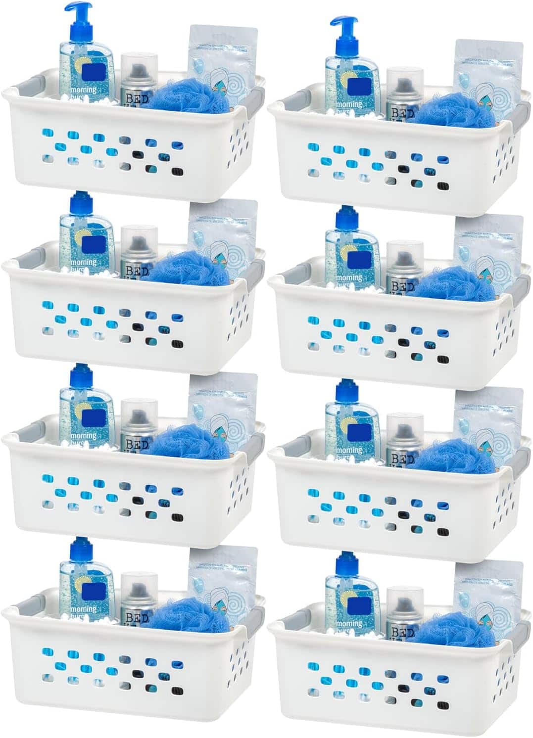 IRIS USA - Medium Plastic Basket Storage, 4Pk, White
