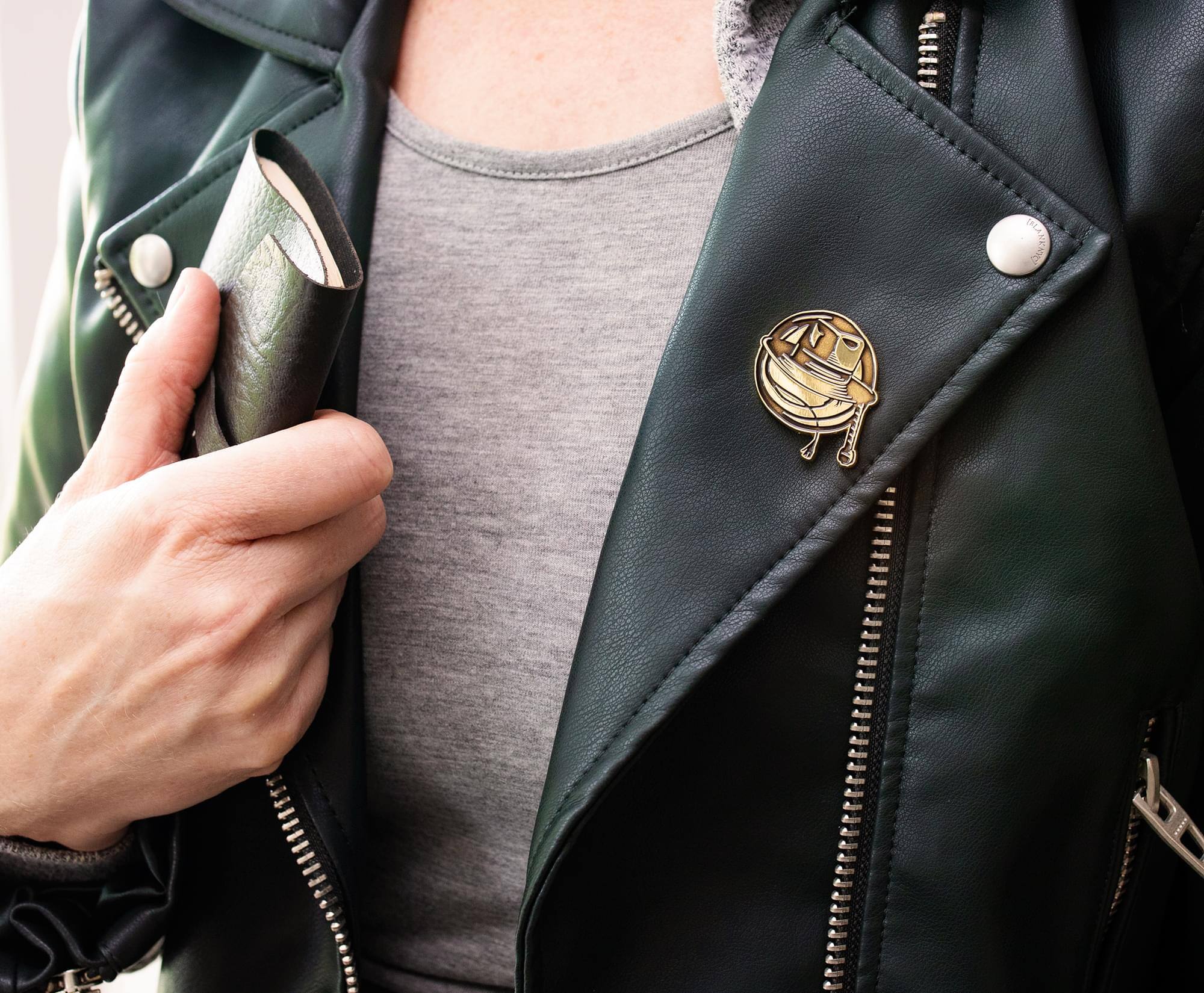 Alt View 5. SalesOne LLC - Indiana Jones and the Dial of Destiny Hat and Whip Pin | SDCC 2023 Exclusive - Brown.