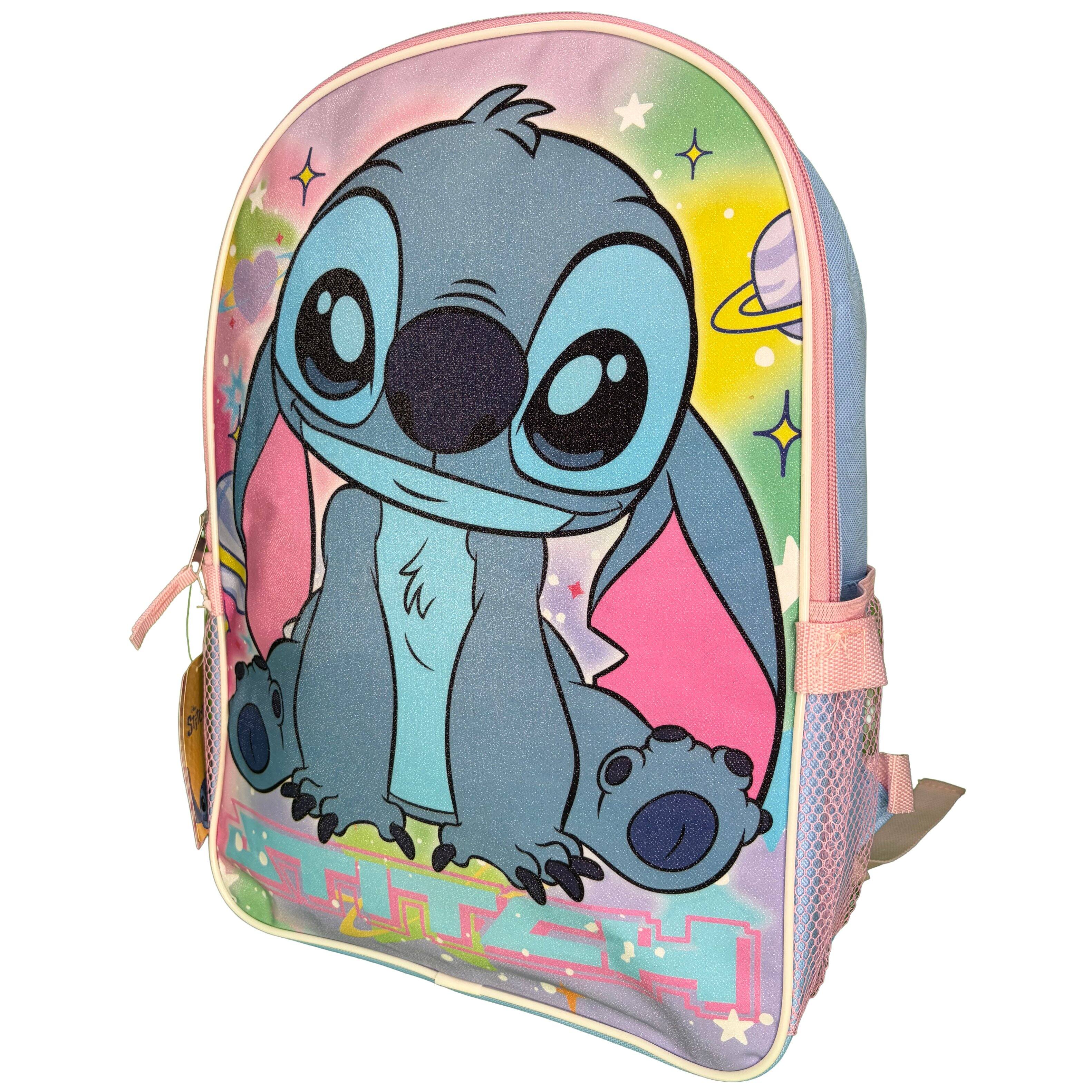 Alt View 4. Disney - Disney Stitch and Angel 16" Shoulder Backpack for School with Rectangular Lunch Bag, For Girls - Assorted Pre-Pack.