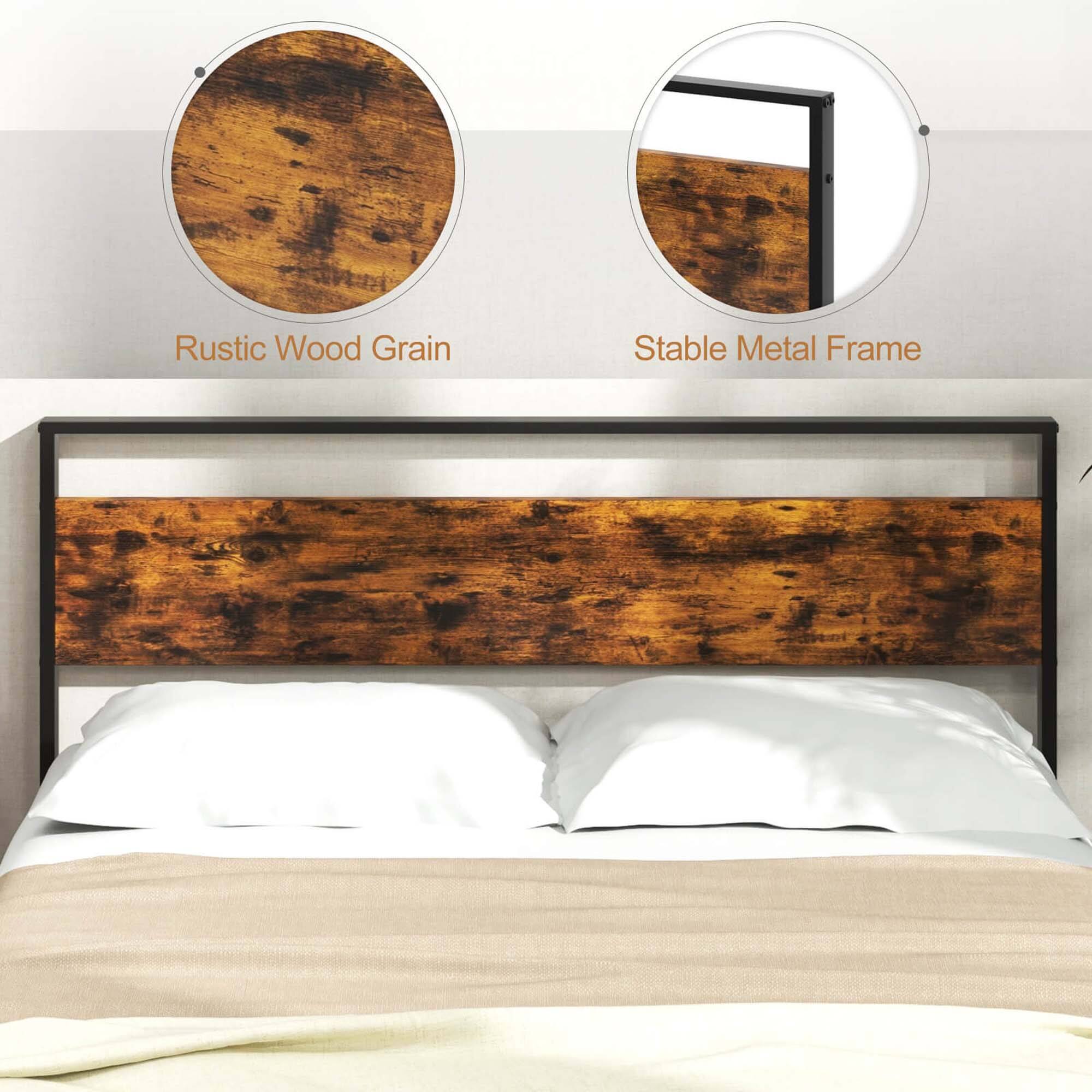 The text on the image reads: "Rustic Wood Grain Stable Metal Frame."