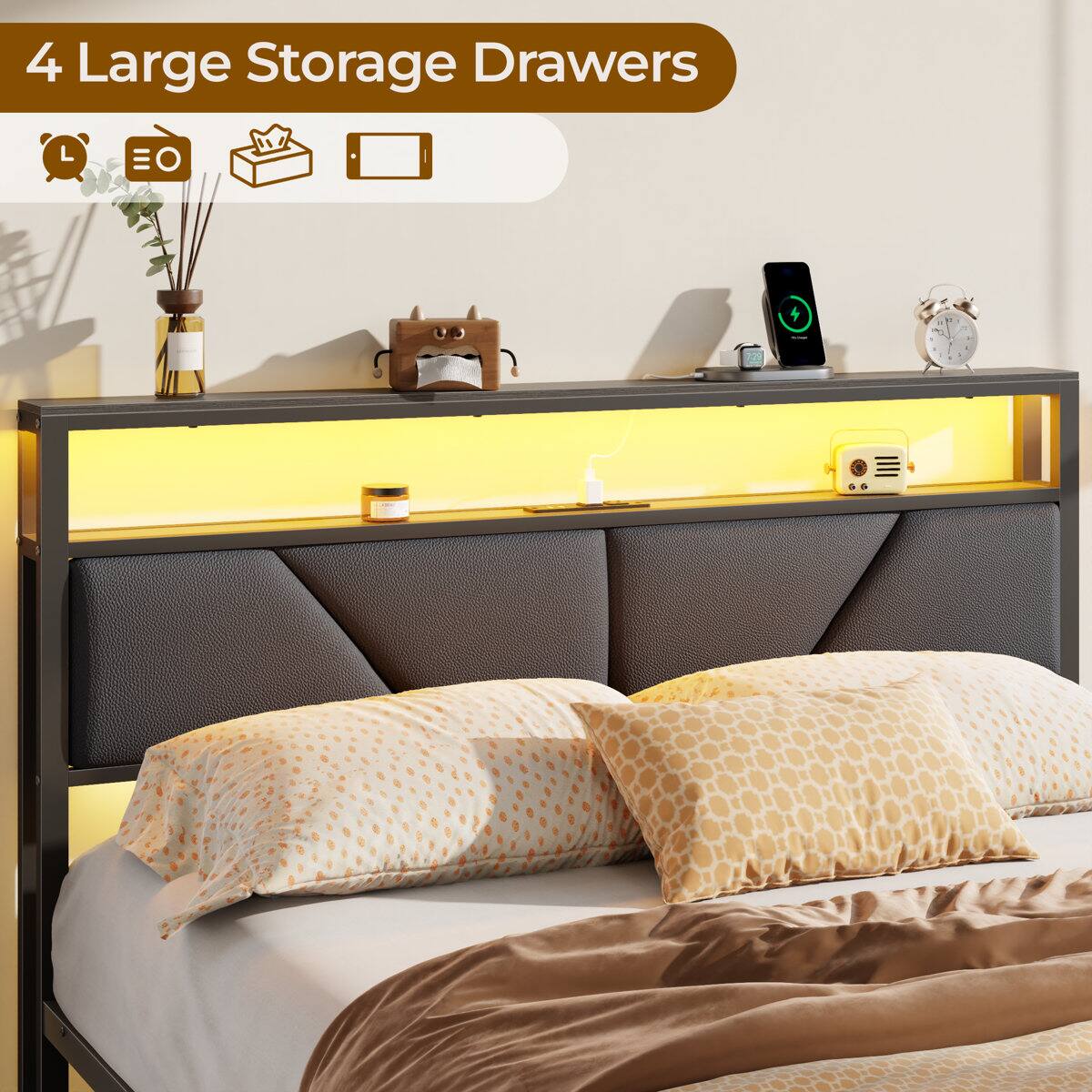 4 Large Storage Drawers