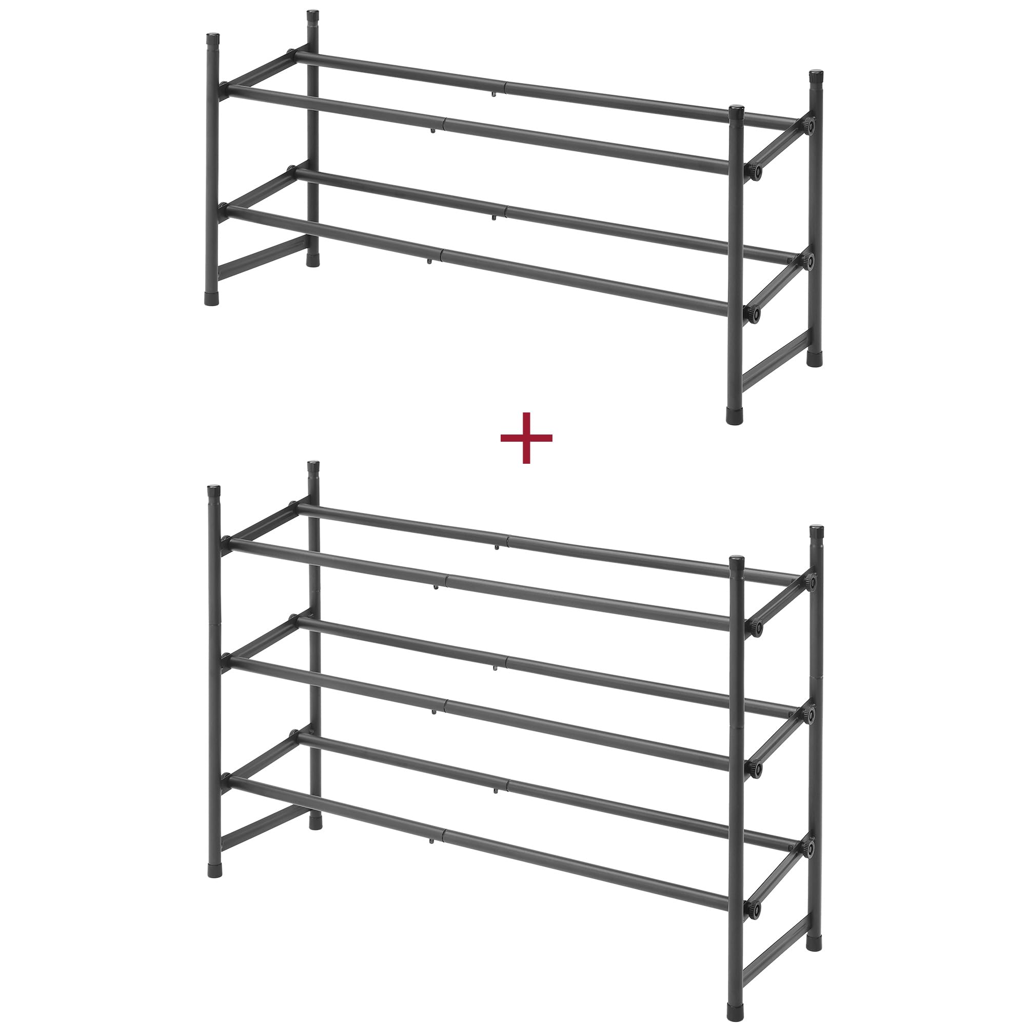 Alt View 7. ThinkLink Electronic - Expandable Shoe Rack For Closet 28 -41 Adjustable & Stackable Shelf Storage Metal Organizer Front Door - White 3 Tier.