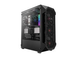 Rosewill - ATX Mid Tower Gaming Case, Tempered Glass, 4x 120mm PWM Fans, Mesh Front, 340mm GPU, 360mm AIO - Black