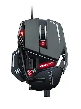 Mad Catz - R.A.T. 8+ Fully Adjustable Gaming Mouse with Superior 16000 DPI Sensor 50 Million Clicks - Wired - Wired - Black
