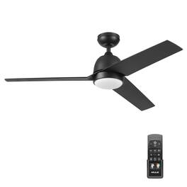 MULE - Selana 52 Inch Damp-Rated Ceiling Fan with LED Light, Remote, - Matte Black