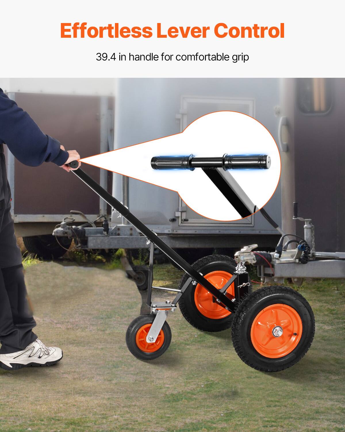 Effortless Lever Control  
39.4 in handle for comfortable grip