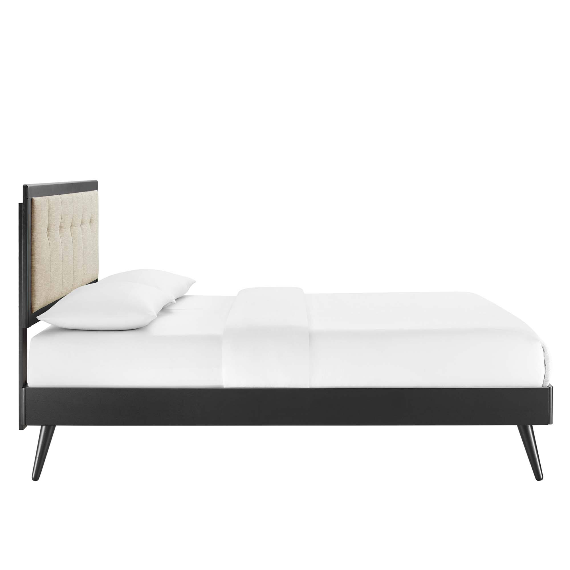 Alt View 2. Modway - Alessi Performance Velvet Full Platform Bed - White.