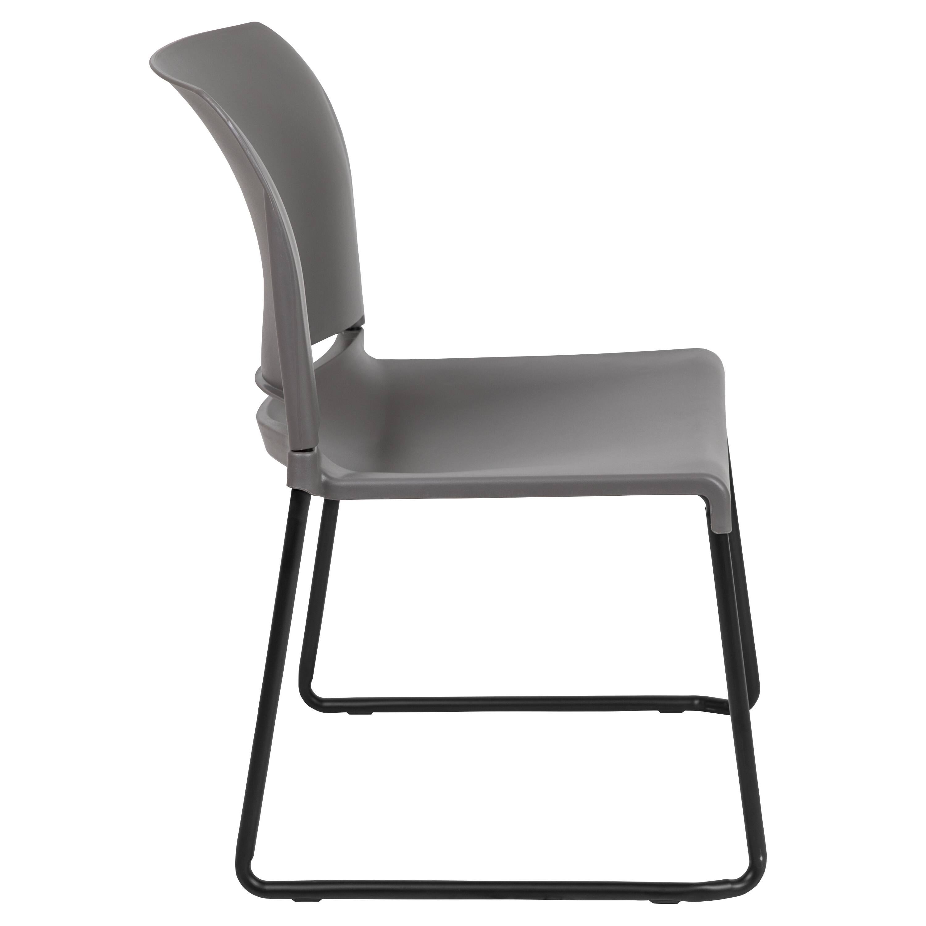 Alt View 8. Emma + Oliver - Home and Office Guest Chair Full Back Contoured Sled Base Stack Chair - Gray.