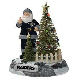 The Memory Company - Las Vegas Raiders Santa Figurine with LED Tree - Multicolor