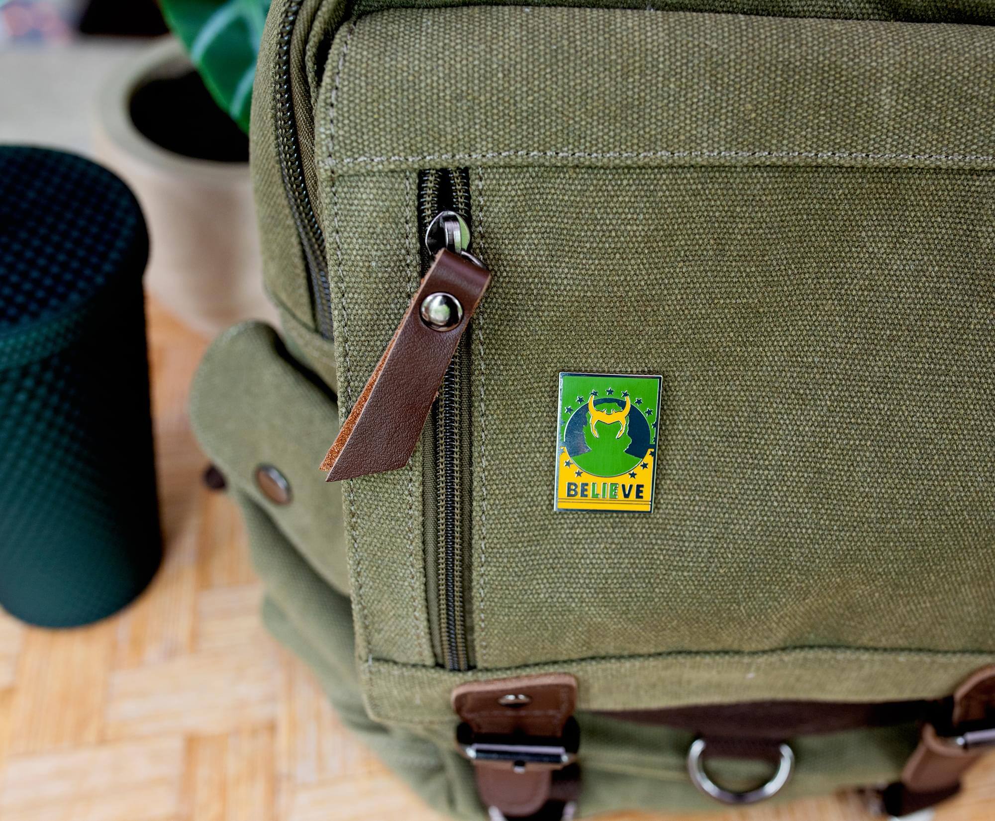 Alt View 4. Marvel - Marvel Studios Loki "Believe" Limited Edition Enamel Pin | SDCC 2022 Exclusive - Black.