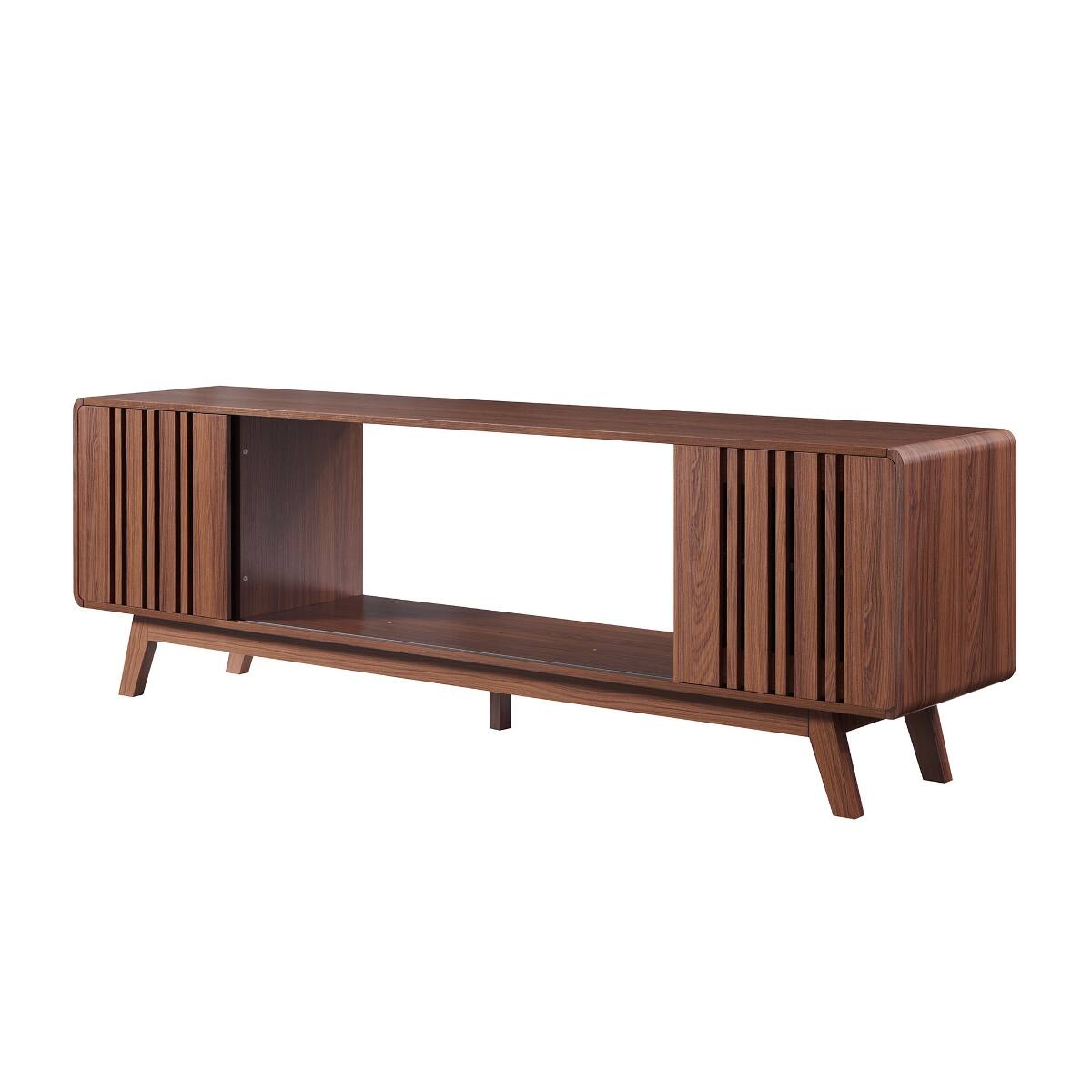 Alt View 2. Loheer - Loheer 78 inch electric fireplace tv stand for 85 inch tv, Walnut - Walnut.