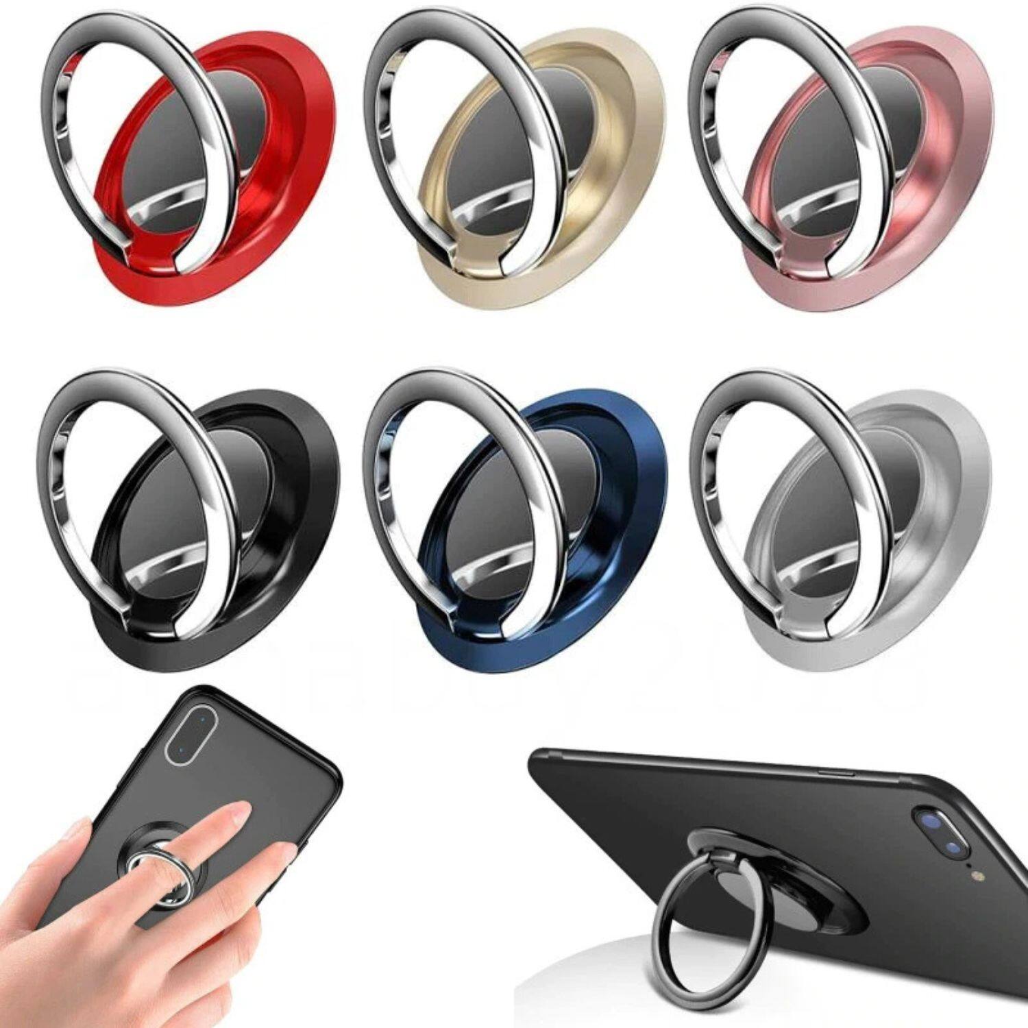 Angle. Home Collection - Red 360° Rotating Finger Ring Holder Stand Grip for Cell Phones Mount - Red.