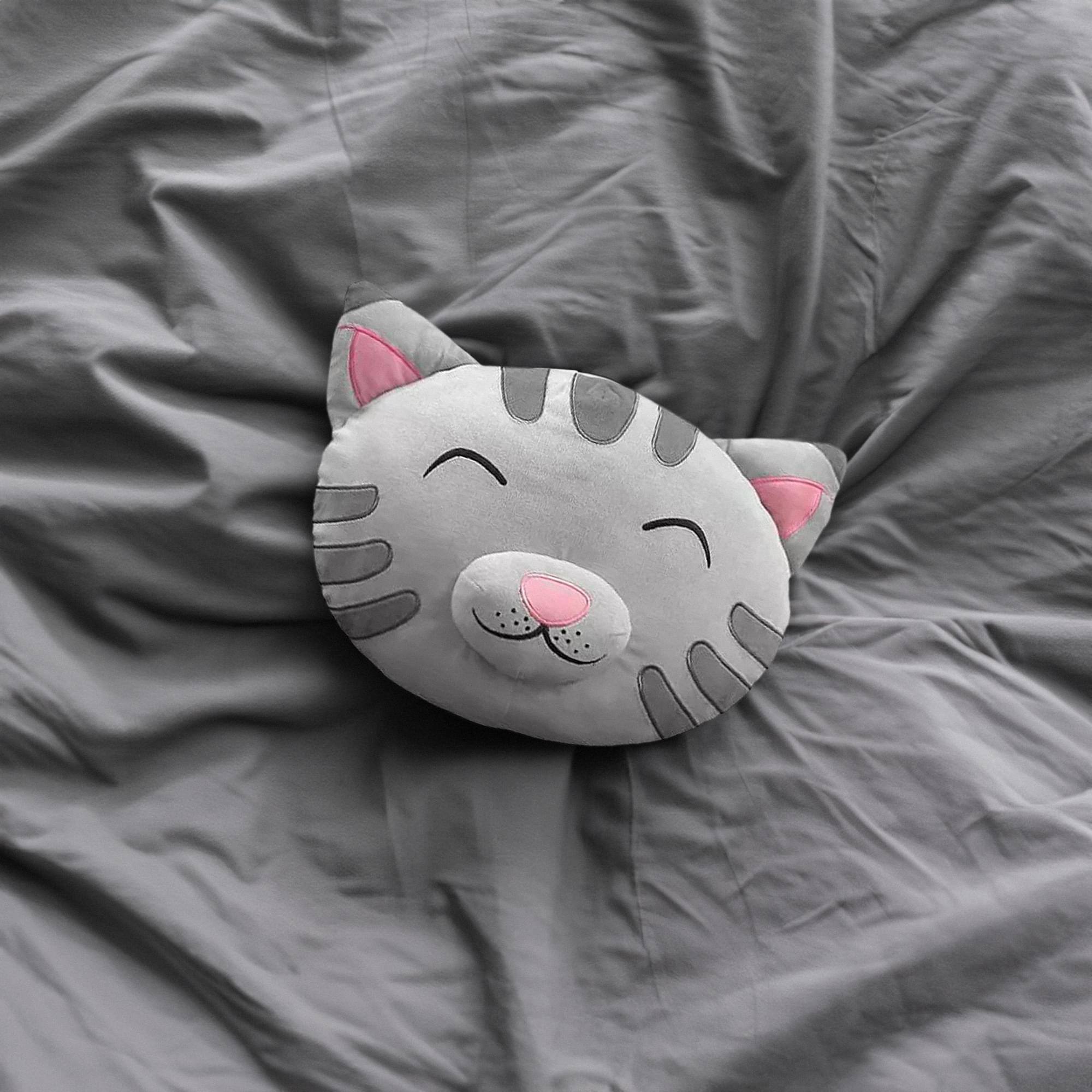 Alt View 1. Ripple Junction - Big Bang Theory Cuddly Kitty Face Plush - Gray.