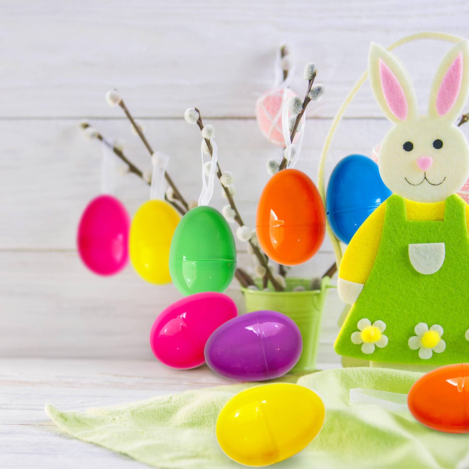 Alt View 1. Hansmart - HANSMART 50/100/200/500PCS Fillable Easter Eggs Colorful  Creative Easter Gift Box Children's Toys Party Decoration - Multiple colors.