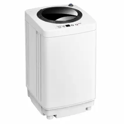 Front. Costway - Costway Portable Washing Machine, Full Automatic Washer and Dryer Combo, with Built-in Pump Drain - White.