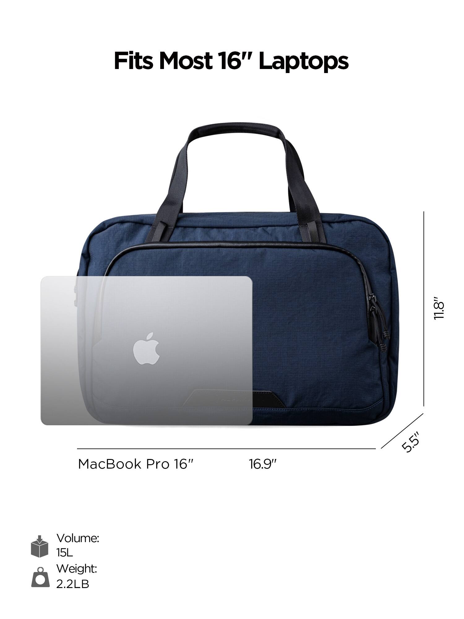 Fits Most 16" Laptops

11.8" MacBook Pro 16" 16.9" 5.5"

Volume: 15L

Weight: 2.2LB